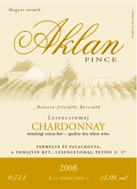 Aklan-Pince Chardonnay 2008